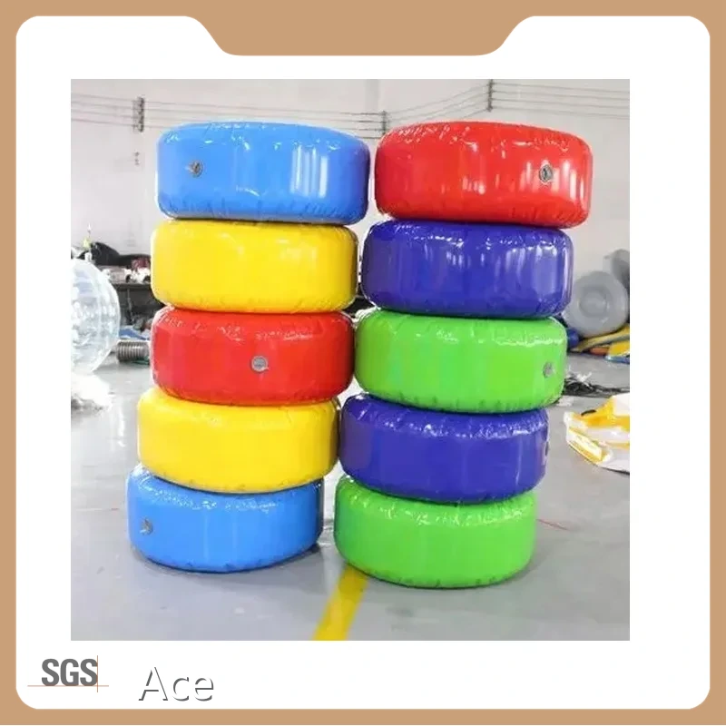 Factory Customized Colorful Inflatable Round Water Floating Mat Inflatable Jumping Mats For Water Park 1