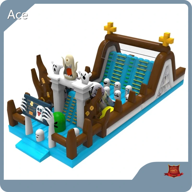 New Design Halloween Theme Ghost Inflatable Obstacle Course For Kids And Adults 1