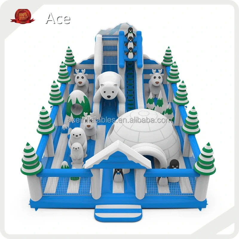 New Design Antarctic Bear Inflatable Amusement Park Outdoor Inflatable Park Penguin Inflatable Indoor Theme Park 1