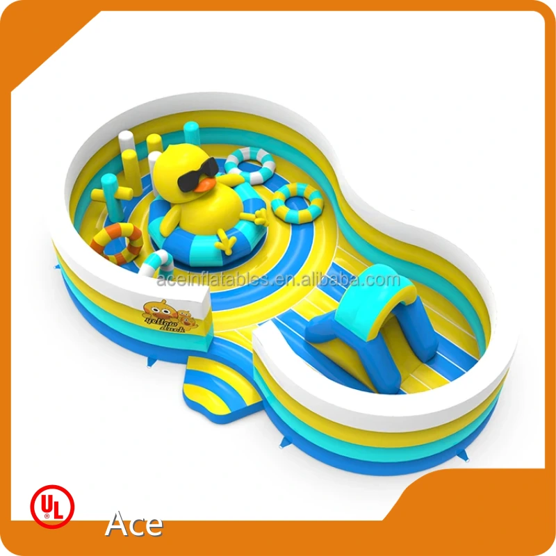 Commercial Kids Amusement Outdoor Bouncy Castle With Slide Fun City Duck Ocean Theme Inflatable Playground 1