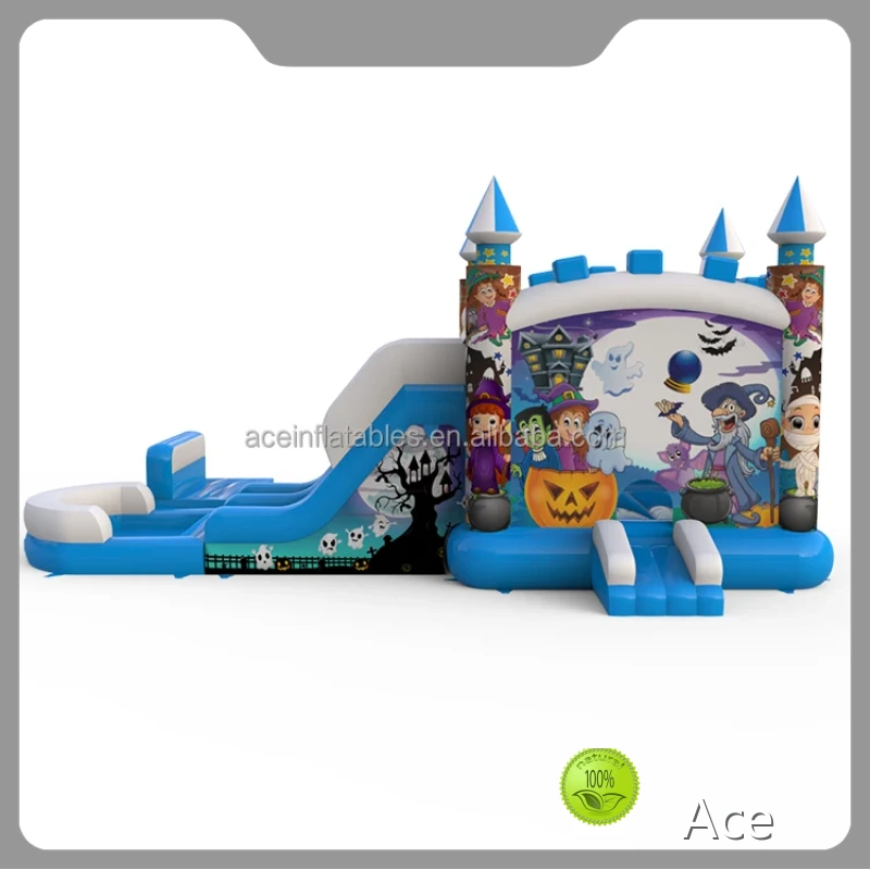 Outdoor Commercial Jump Kids Jumpers Combo With Slide Jumping Castle Halloween Magic Theme Inflatable Bouncer Bounce House 1