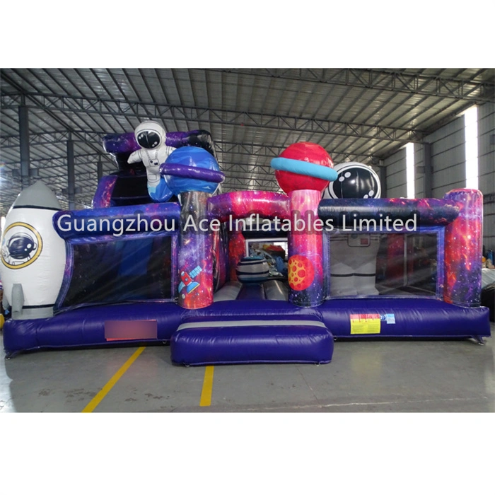 Castillo inflable al aire libre del salto inflable de la ciudad de la diversión del patio del espacio del astronauta para los niños 1