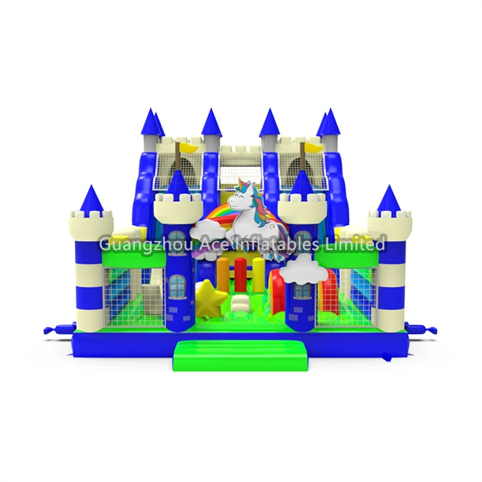 Castillo hinchable Rainbow Unicorn con tobogán: diversión al aire libre para niños 1