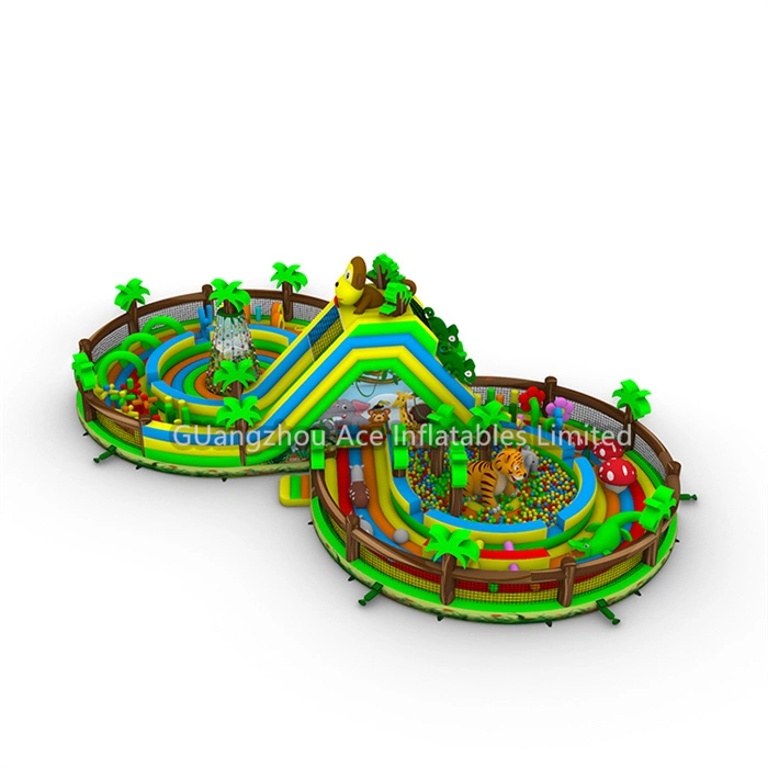 Monkey Jungle Combo Obstacle Course Playground Bouncy Castle for Kids and Adults 6 Monkey Jungle Combo Obstacle Course Playground Bouncy Castle for Kids and Adults 6