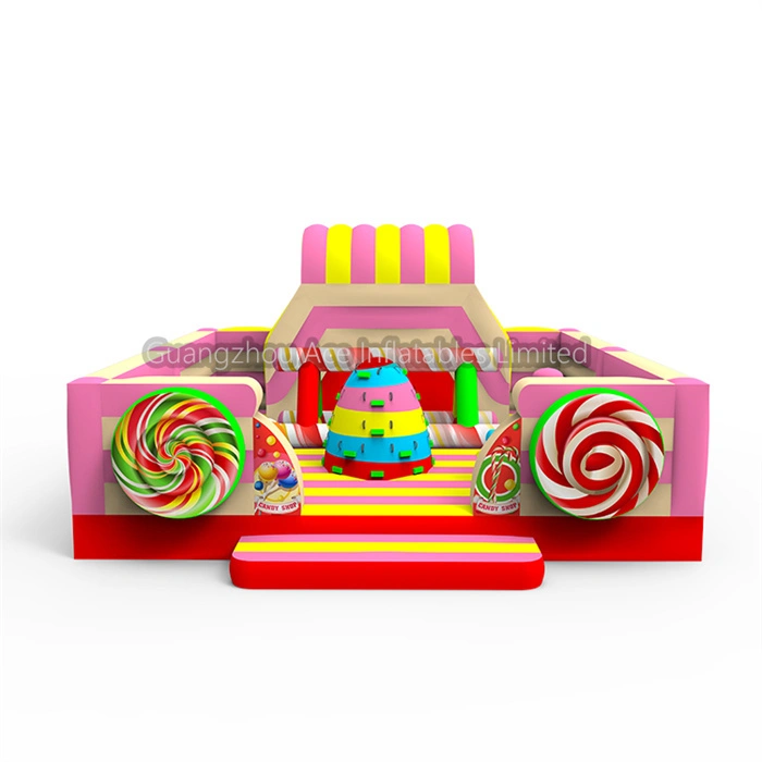Candy theme Fun Outdoor Playground Kids Bouncy Castle with Slide 1