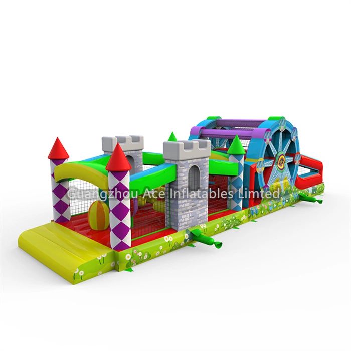 Parcours d'obstacles gonflable ultime de course d'amusement de carnaval de grande roue 1