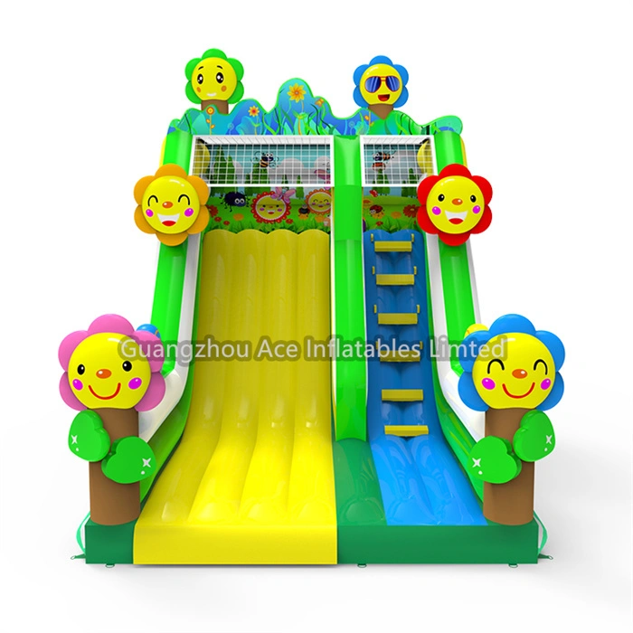 Castillo hinchable con tema Happy Flower para venta comercial 1