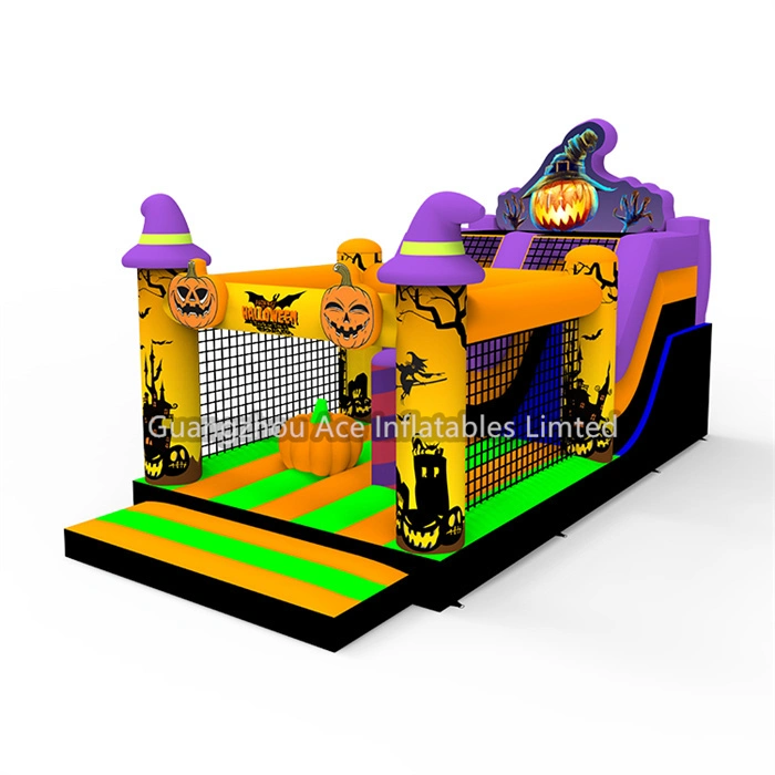 Halloween Pumpkin Theme Inflatable Playground Fun Run Obstacle Course 1
