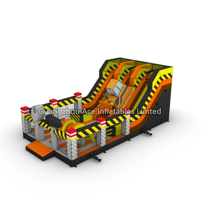 Château gonflable de rebond d'enfants de construction faite sur commande avec la glissière - terrain de jeu extérieur de ville d'amusement 1