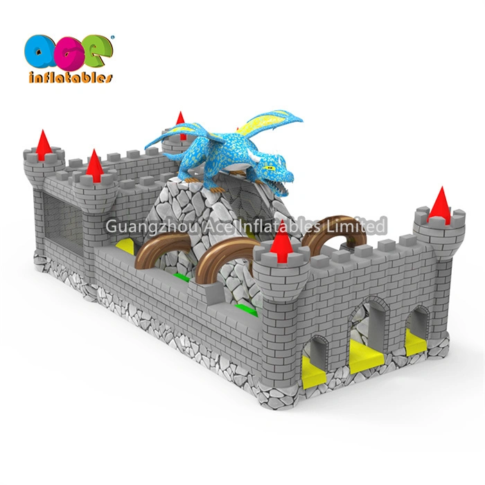 Château gonflable de rebond de ville d'amusement de terrain de jeu gonflable sur le thème de dragon pour des enfants 1