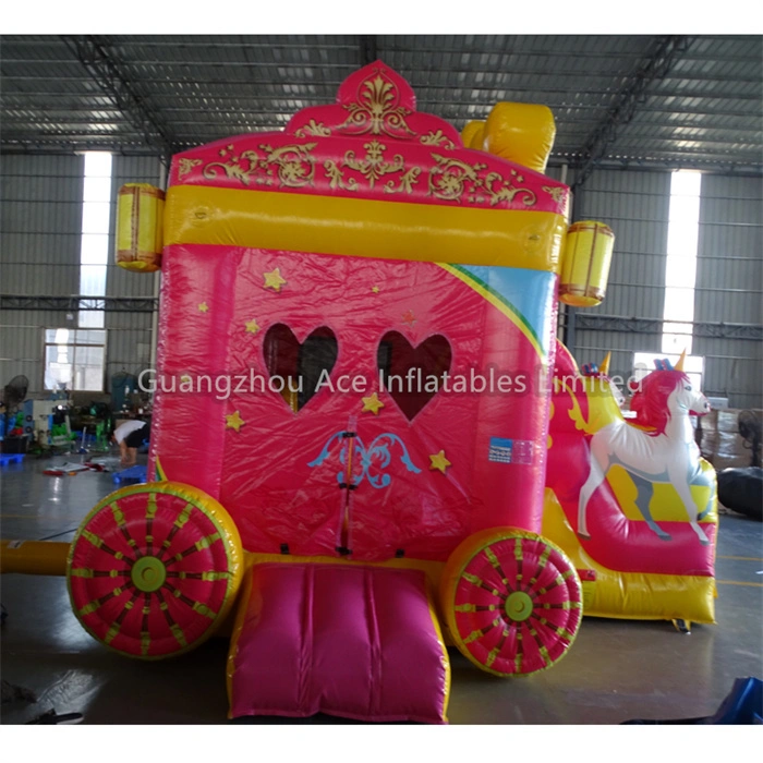 Princess Carriage Inflatable Combo with Slide - Outdoor Bouncy Jumping Castle 1