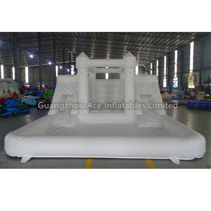 Wedding Bouncy Castle Commercial White Inflatable Combo with Slide 1