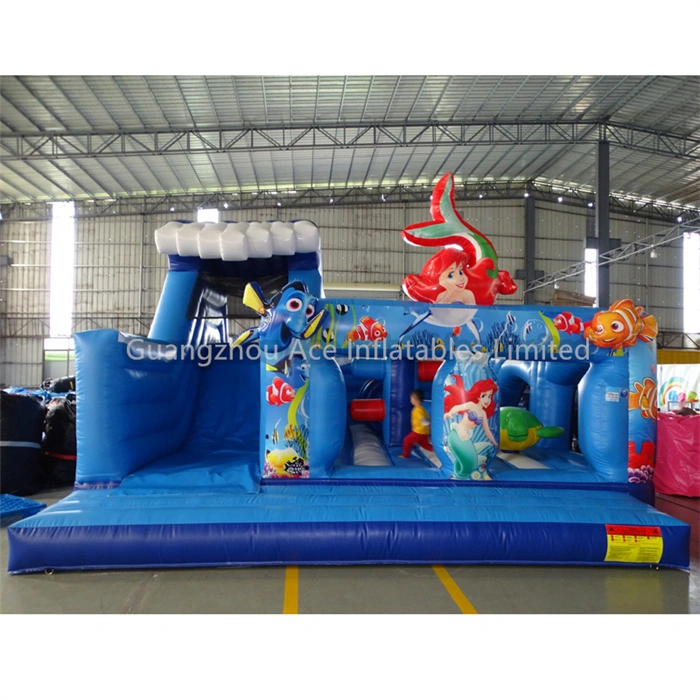Ocean mermaid Theme Kids Inflatable Combo with Slide 1