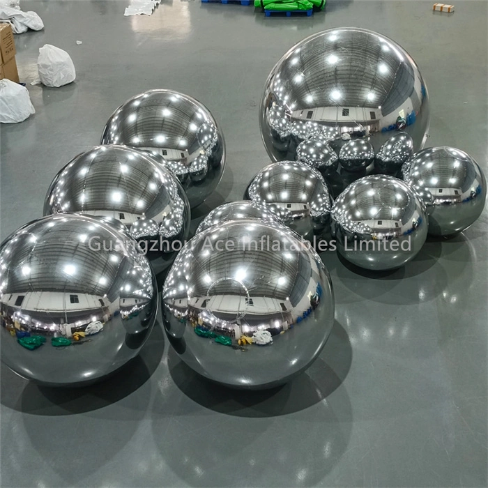 Shiny PVC Giant Silver Inflatable Mirror Ball for Event Decor and Parties 1