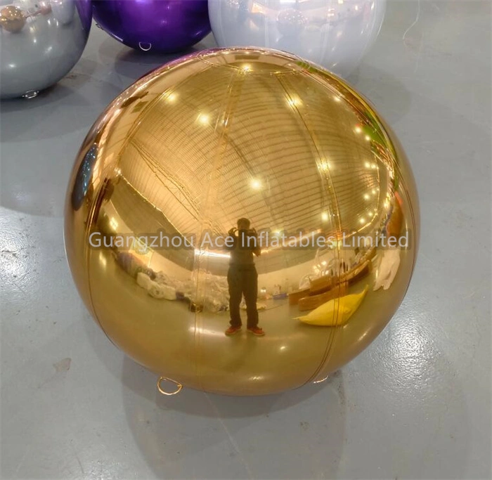 Giant Gold Inflatable Mirror Ball PVC Christmas Decoration Ball 1