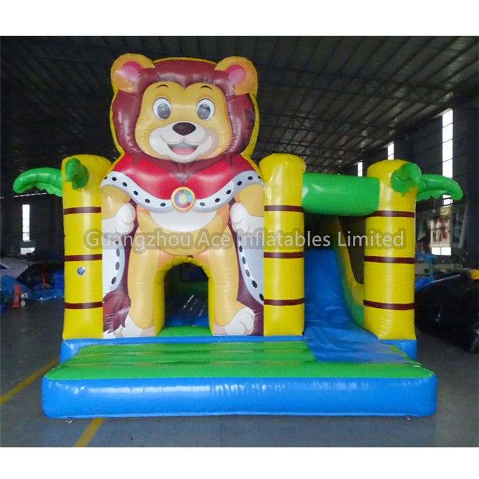 Outdoor Jungle Lion Combo Bounce House with Slide - Commercial Grade Inflatable Kids Jumper 1