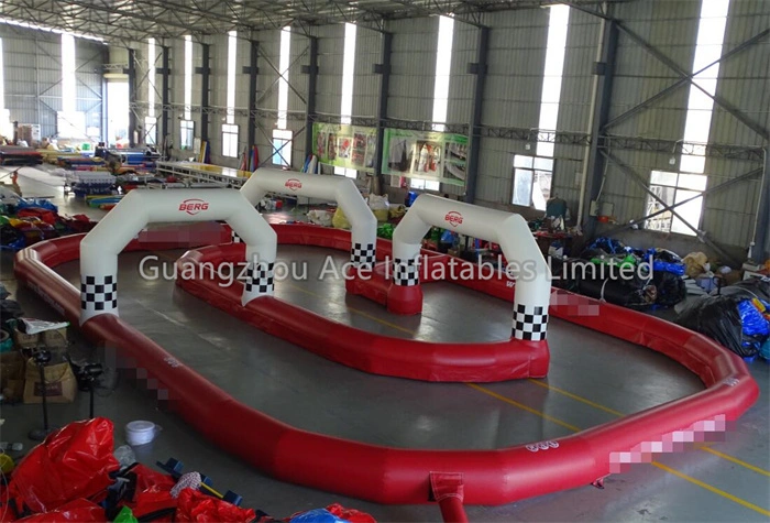 Pista de go kart inflable personalizada, pista de carreras con valla de karting al aire libre 1