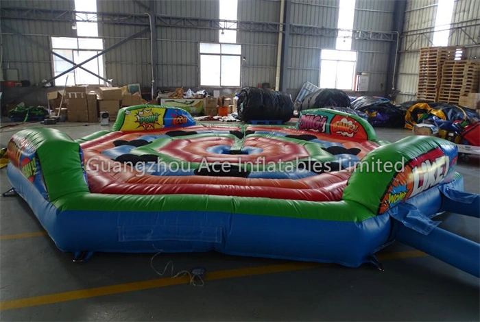 Eliminador inflable de fusión de juego Wipeout inflable para 8 personas, tema de graffiti 1