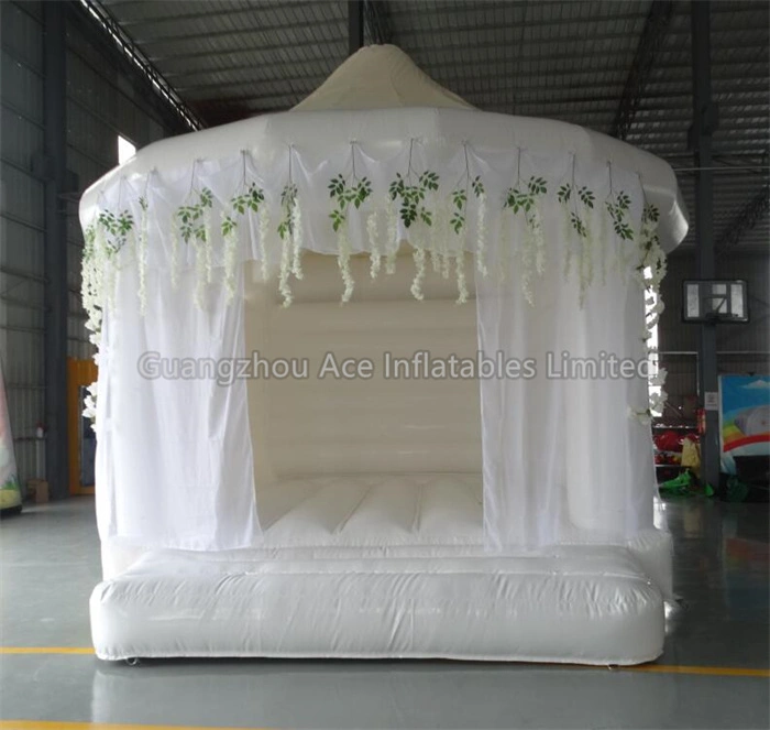 Castillo animoso inflable de boda blanco, casa de rebote, ¡perfecto para su día especial! 1