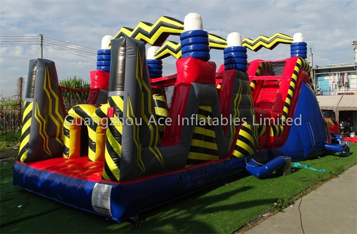 52ft Inflatable Obstacle Course: Black and Yellow Stripe - For Sale 1