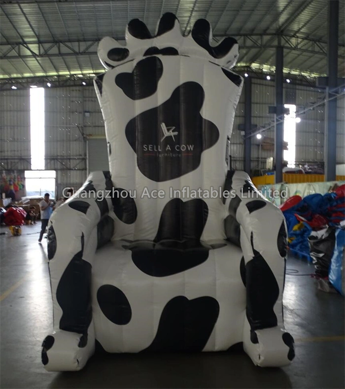 Full Printing Cow Pattern Inflatable Chair: Eye-catching Advertising Solution 1
