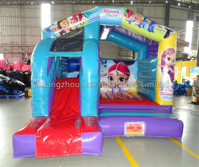 Shimmer and Shine Inflatable Combo Slide Bouncy Castle for Kids 1
