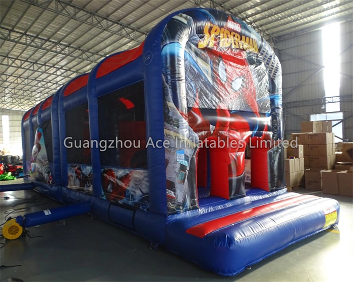 Inflatable Spiderman Obstacle Course Fun Run Game for Sale - Kids Party Entertainment 1