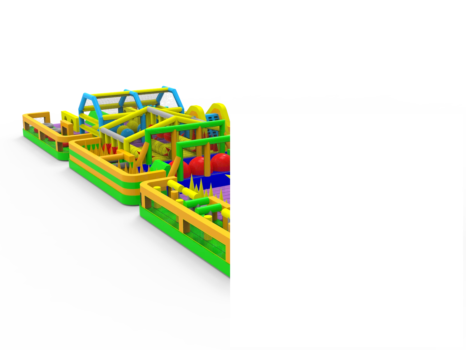 41x15m Giant Curved Race Obstacle Course 1