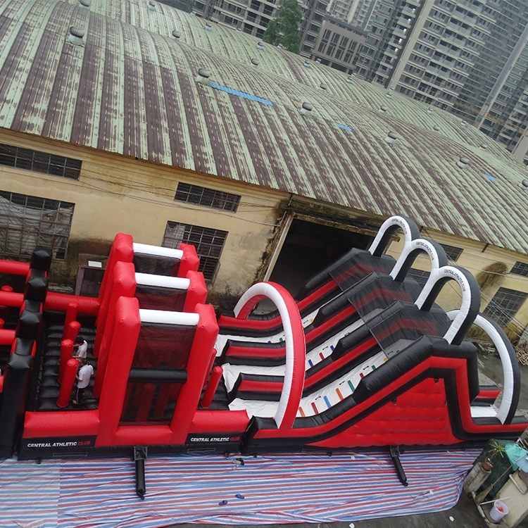 Triple Lanes Inflatable Race Obstacle Course 1