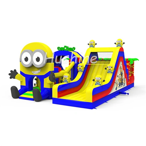 Cartoon Minions Theme Inflatable Obstacle Course Playground 1