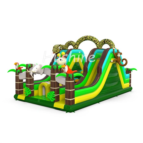 Animal Zoo Jungle Inflatable Obstacle Course Playground 1