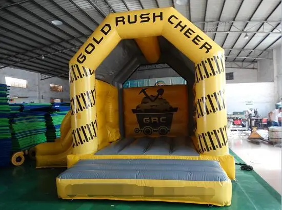 Gold Rush Cheer Bouncy Castle With Slide 1