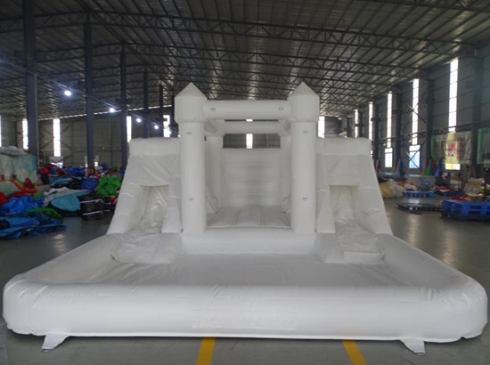 4-in-1 White Bouncy Castle with Slide for Sale 1