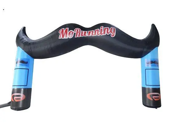 Moustache Inflatable Race Arch with Velcro Banner 1
