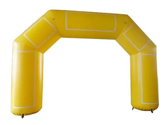 Customized Yellow Velcro Banner Inflatable Running Arch 1