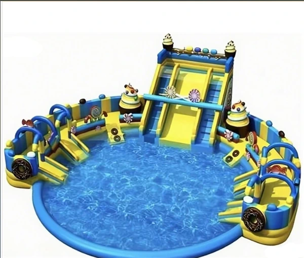 حوض سباحة خارجي كبير قابل للنفخ مع منزلق 1