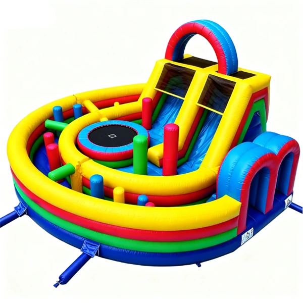Inflatable Obstacle Course Bounce House Outdoor Playground 1