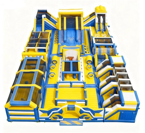 Blue Yellow Inflatable Amusement Park 1
