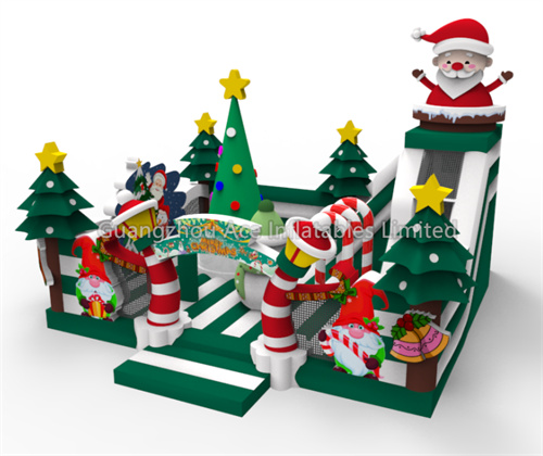 Aufblasbarer Hüpfburg-Spielplatz mit Weihnachtsthema 1