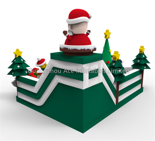 Aufblasbarer Hüpfburg-Spielplatz mit Weihnachtsthema 6