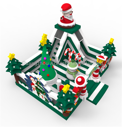 Aufblasbarer Hüpfburg-Spielplatz mit Weihnachtsthema 3