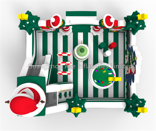 Aufblasbarer Hüpfburg-Spielplatz mit Weihnachtsthema 4