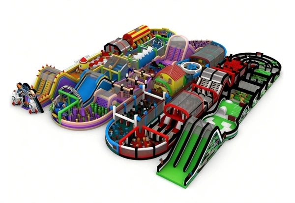 Pista de obstáculos inflable gigante de 5 km para adultos 1