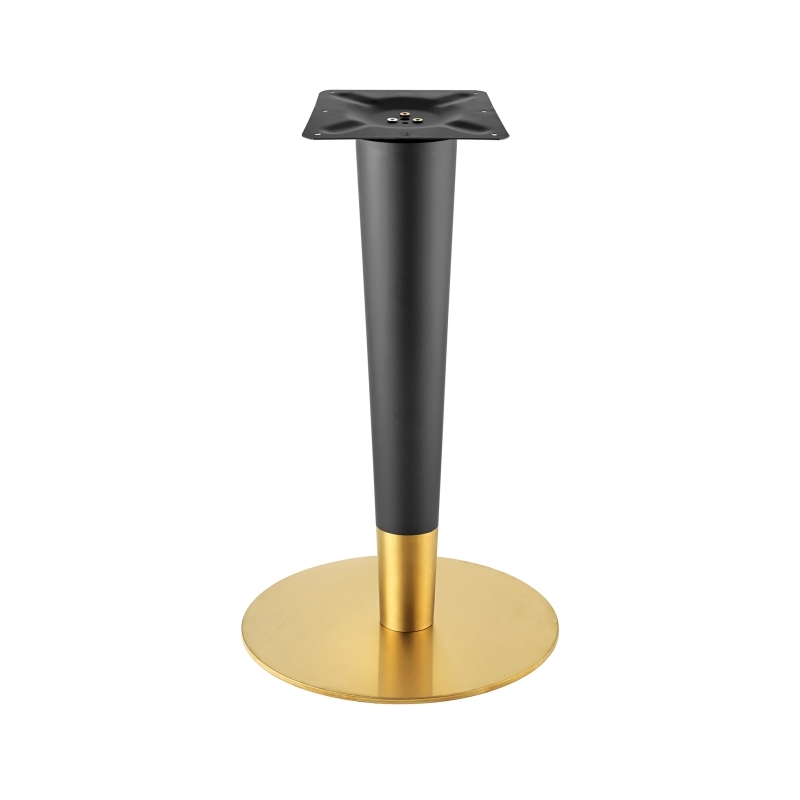 Base de mesa redonda de acero inoxidable negro y dorado 1