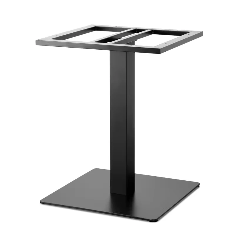 Base de mesa cuadrada de acero con recubrimiento en polvo negro 1