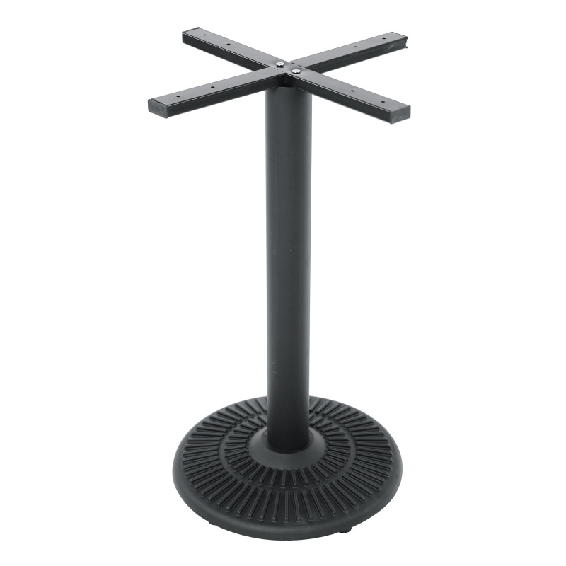 Base de table ronde en fonte enduite de poudre noire 1