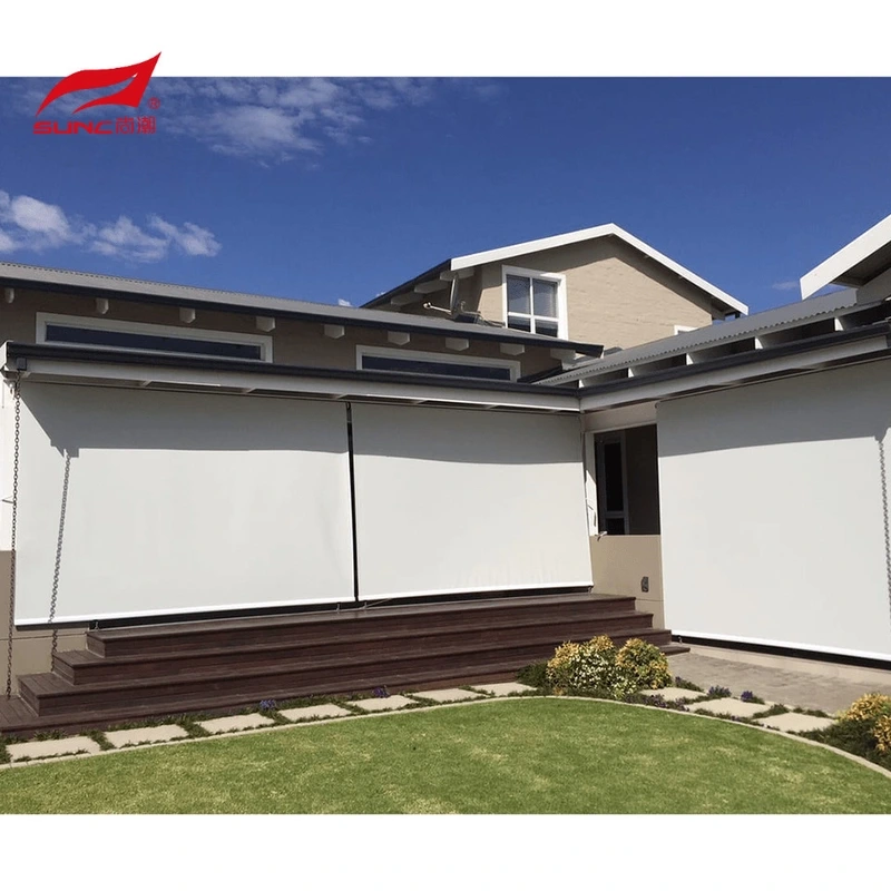 Sunshade Waterproof Outdoor Roller Blinds Smart Motorized Zip Track Blinds 1