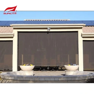 Motorized Outdoor Roller Blinds Metsi Patio Window Sunshade Zip Track Blinds