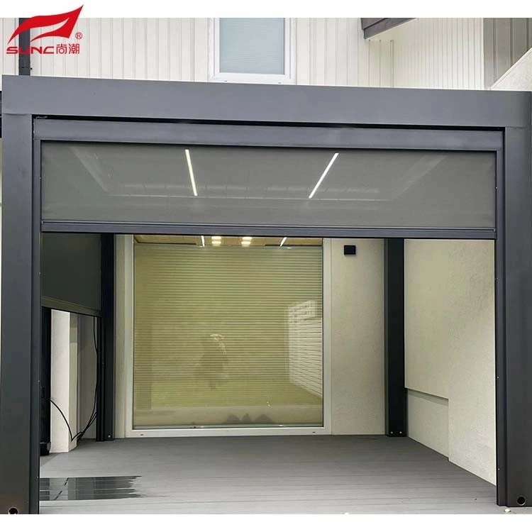 Patio Motorize Deyò Roller Blinds Windproof Fenèt Lonbraj Ak Zipscreen 1