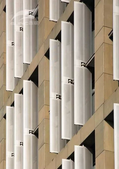 Lapisan Poliester Fasad Aluminium Aeroscreen, Konstruksi Kerai Tahan Air 1